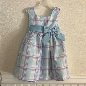 Plaid Kids Dress with Blue Bow, NWT, 18 months